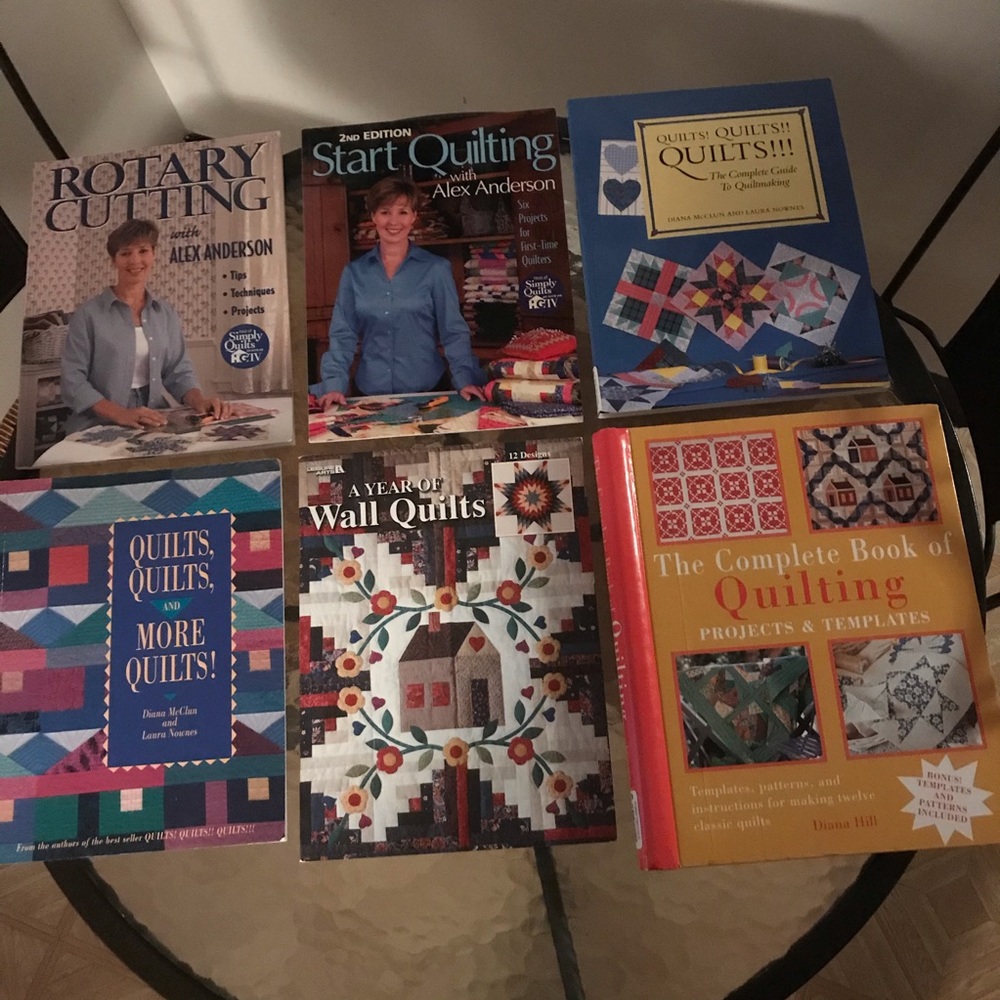 Collection 6 Quilt books with patterns, Good cond.